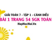 Giải bài 1 trang 54 Toán 7 Tập 1 SGK Cánh Diều